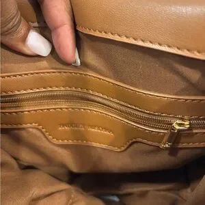 Tan Badgley Mischka with Fur Border Satchel Vegan Leather Badgley Mischka | Bags | Nwot Badgley Mischka Vegan Leather  main image 2